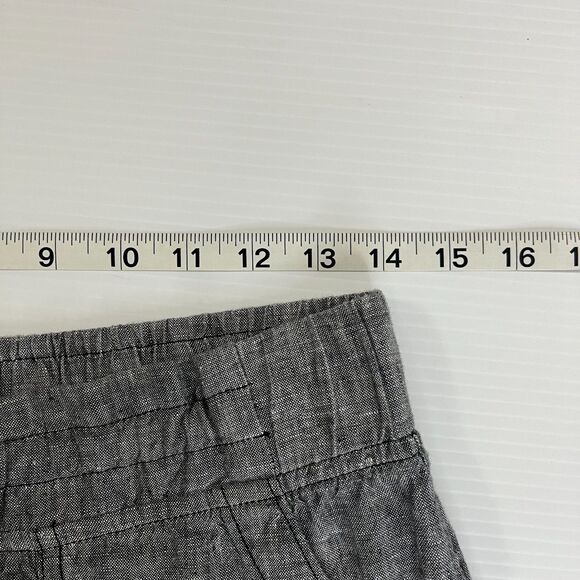 Athleta Womens 100% Linen Pants 4 Gray Ankle Tapered Leg Pull On Drawstring - Picture 4 of 8